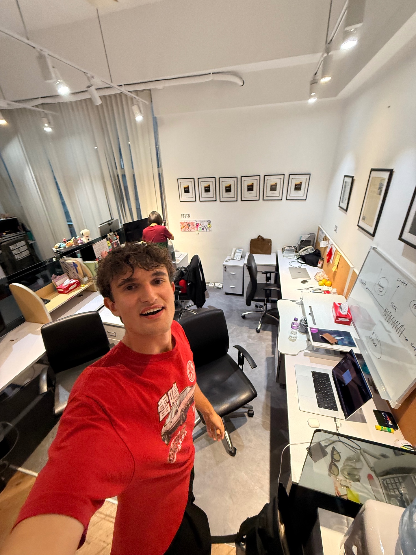 At the Casual Films office in Hong Kong